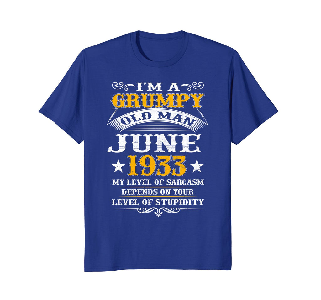 Mens Grumpy Old Man June 1933 - 85th Birthday Gift T-Shirt