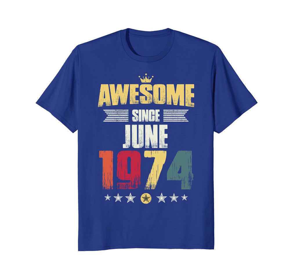 Awesome Since June 1974 Vintage 44th Birthday Gifts Shirts