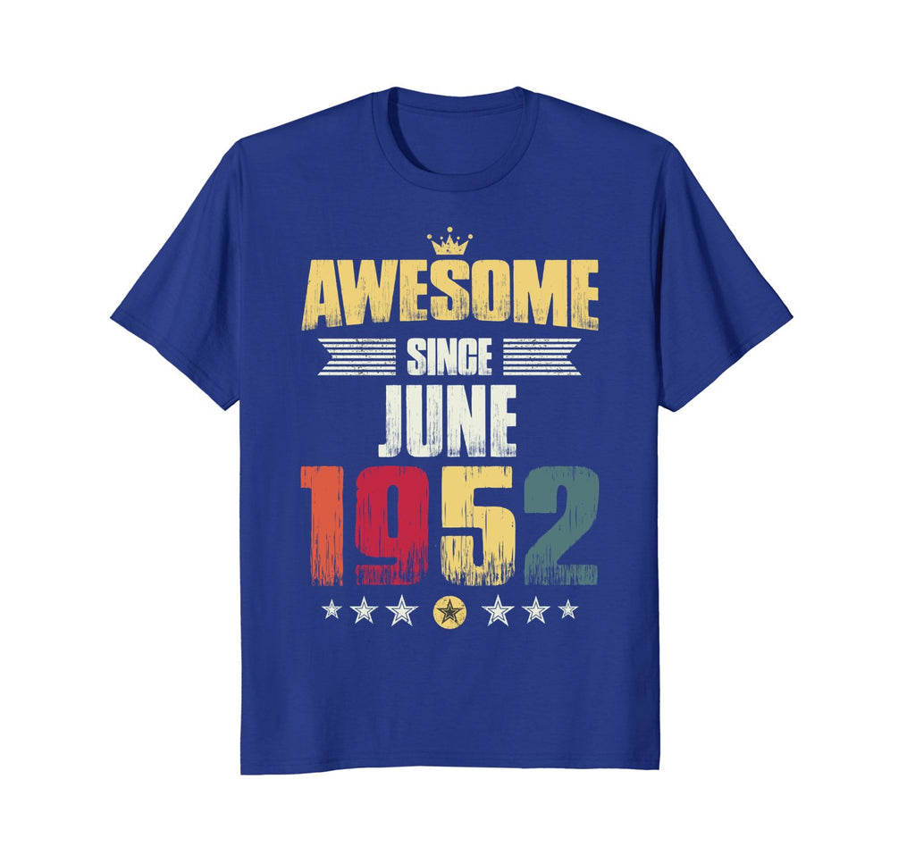 Awesome Since June 1952 Vintage 66th Birthday Gifts Shirts