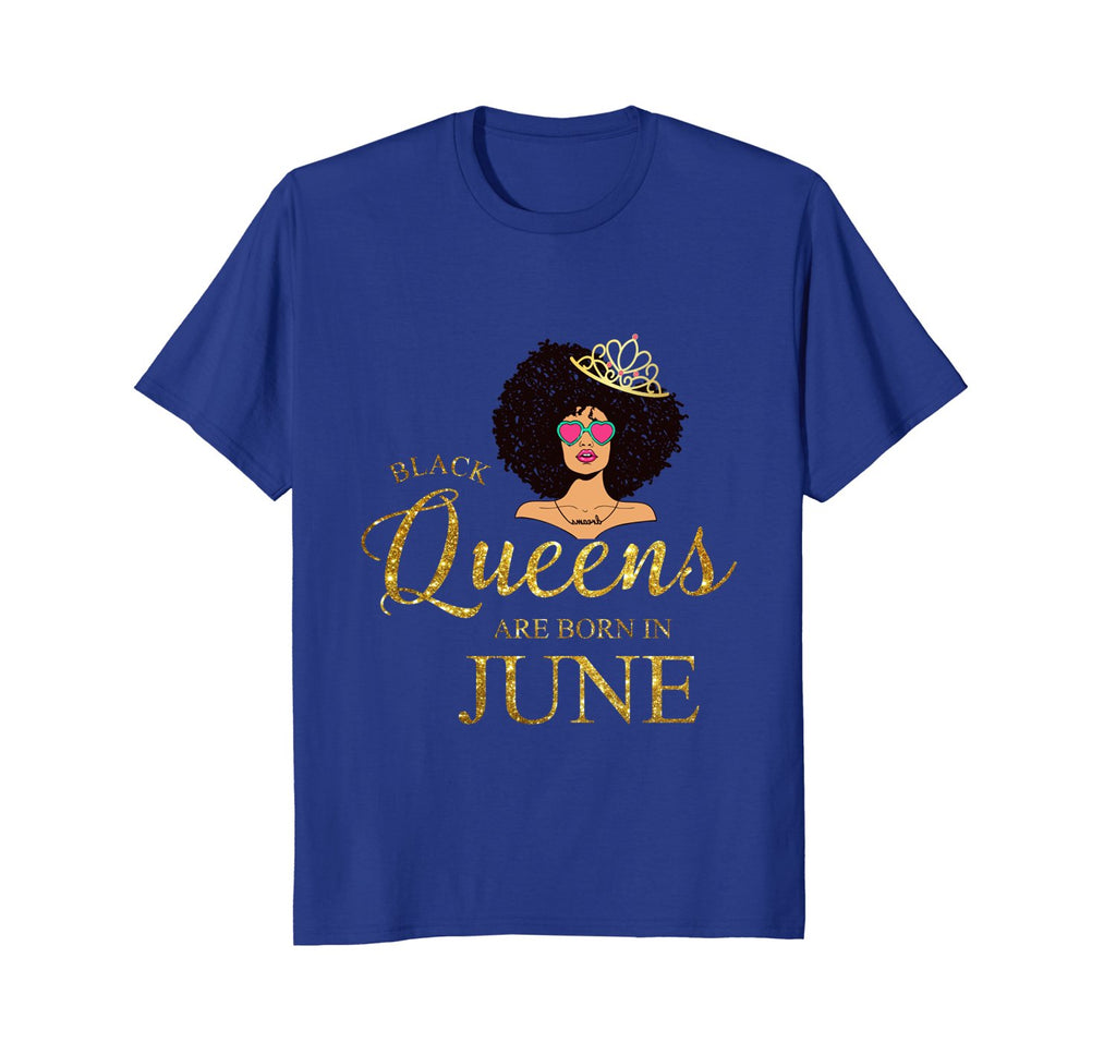 Women's Black Queens Are Born In June - Birthday T-Shirt