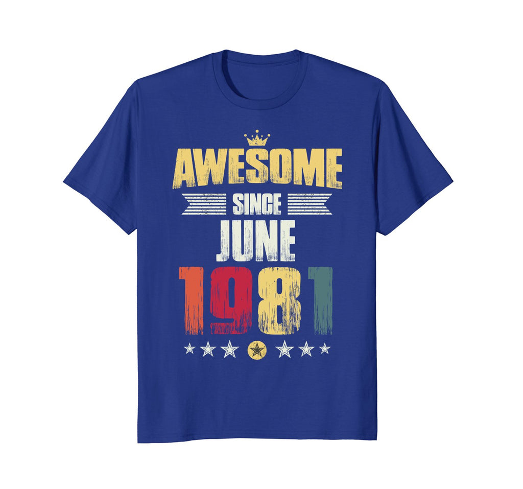 Awesome Since June 1981 Vintage 37th Birthday Gifts Shirts