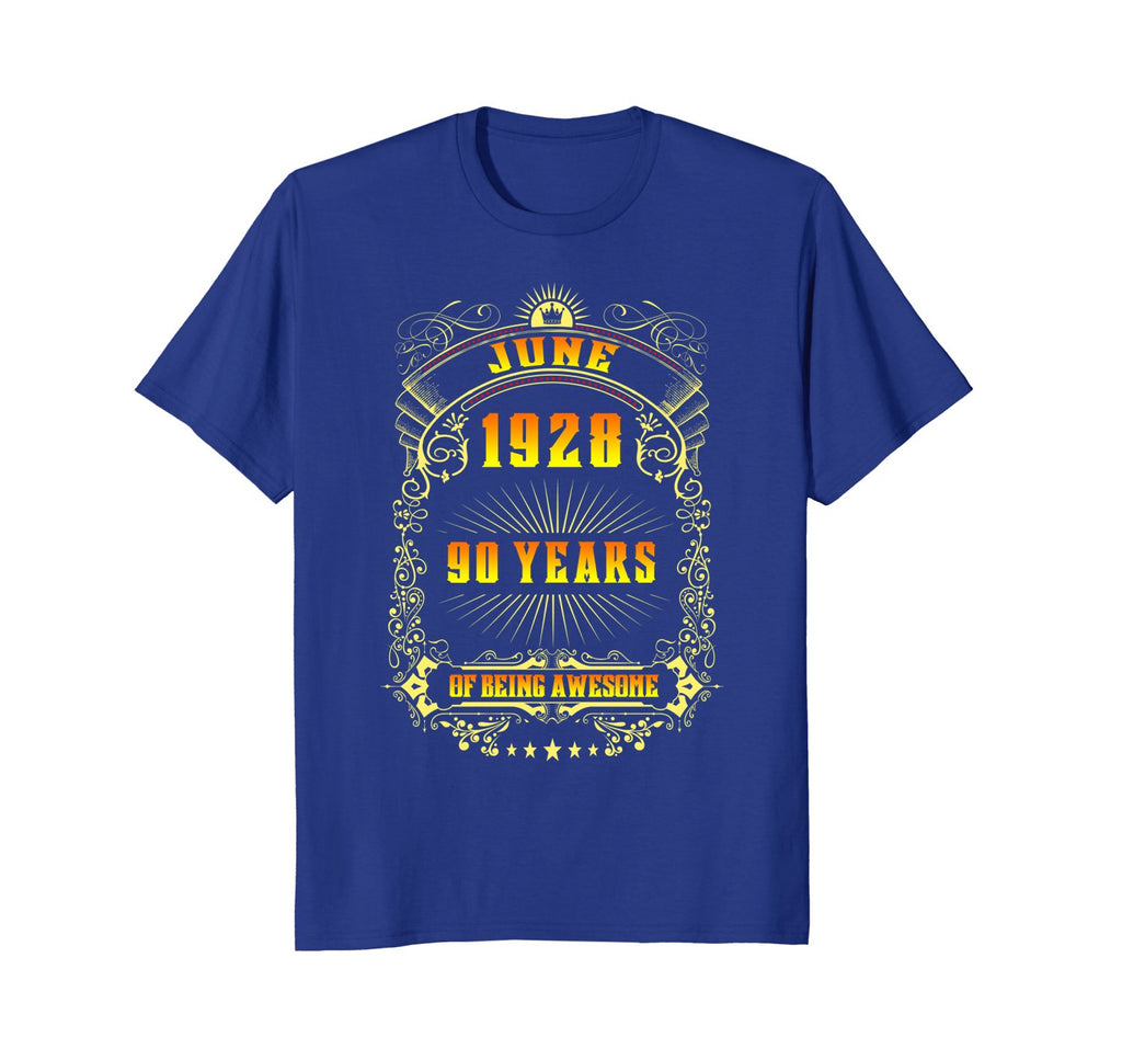90th Birthday T-Shirt June 1928 90 Years Old Gift Shirt