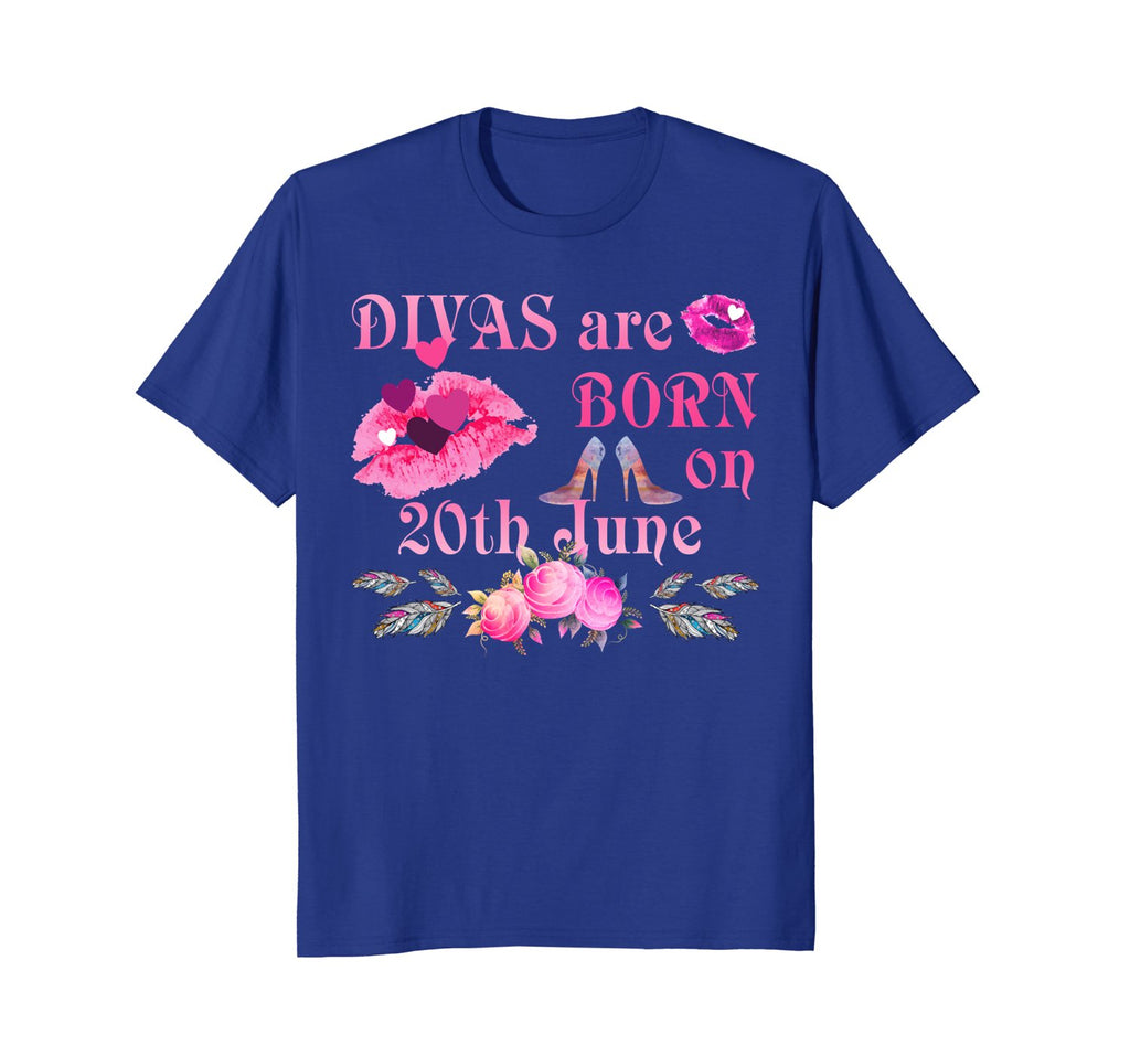 Funny 20th Birthday Shirts | Divas Are Born on 20th June