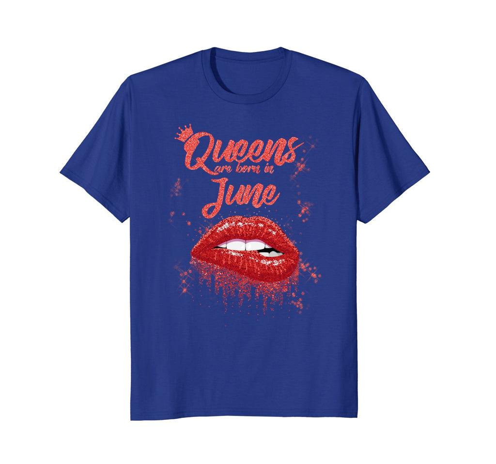 Queens Are Born In June Birthday T-Shirt for Black Women