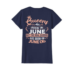 Real Queens are born on 6th of June Birthday Gift T-Shirt