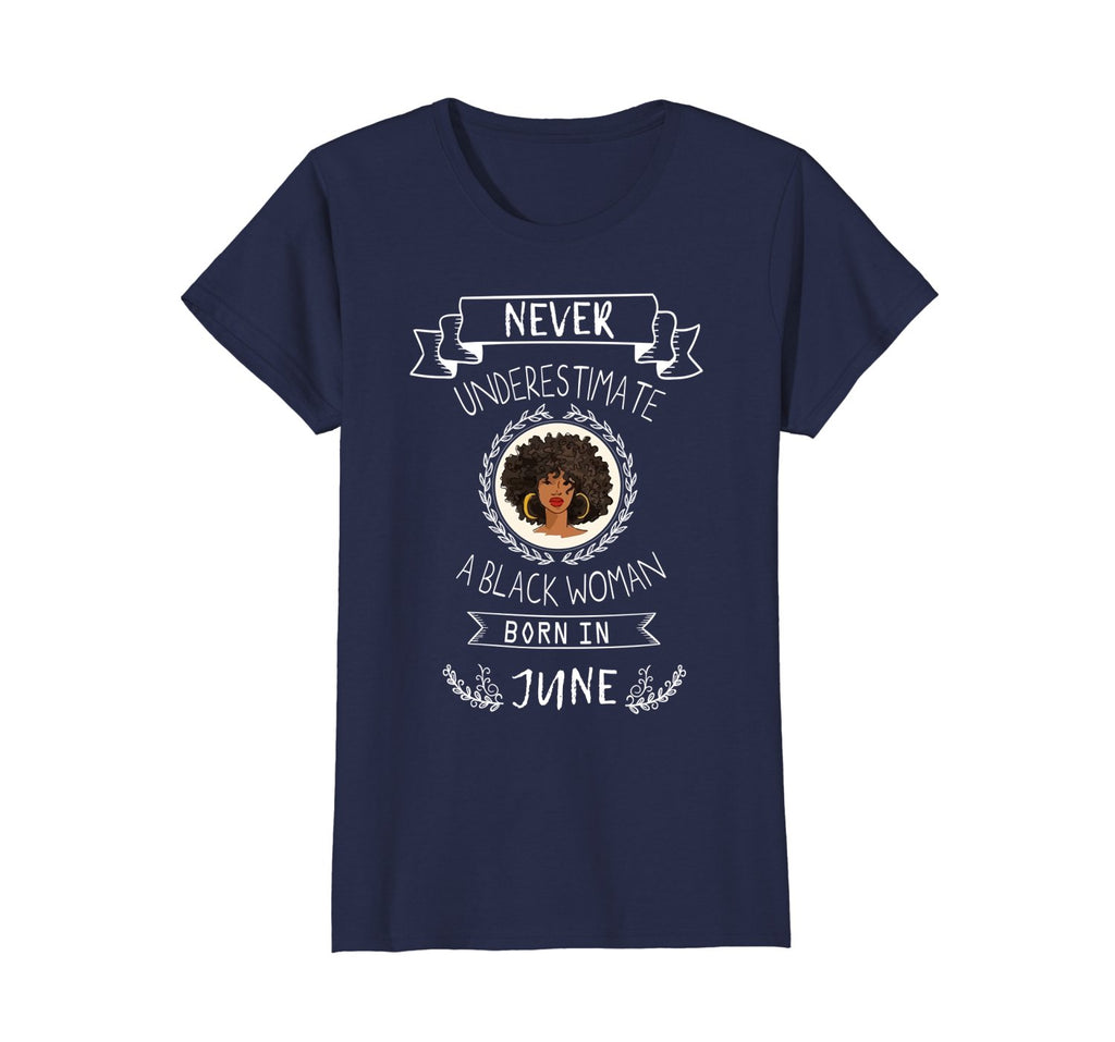 Womens Afro Black Woman Birthday June T-Shirt