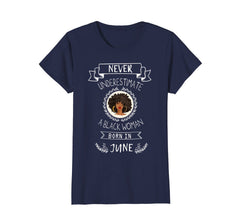 Womens Afro Black Woman Birthday June T-Shirt