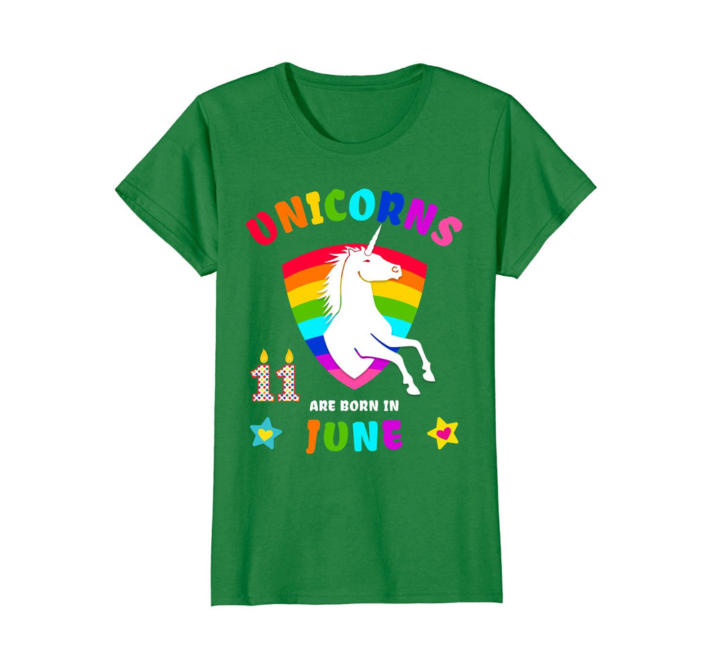 Unicorns are Born in June Shirt 11th Birthday 11 Year Old