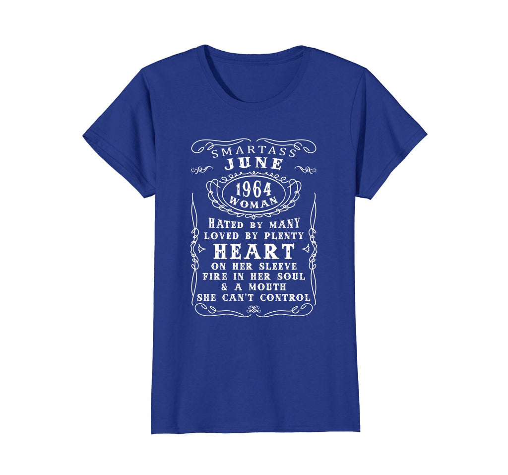 Womens Funny 54th Birthday Gifts Smartass June Woman 1964 T-Shirt