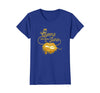Image of Womens Glitter Happy Birthday June Queen T-Shirt Gold Lips Tee