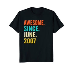Born in June 2007 11th Birthday Gift 11 years old T-shirt