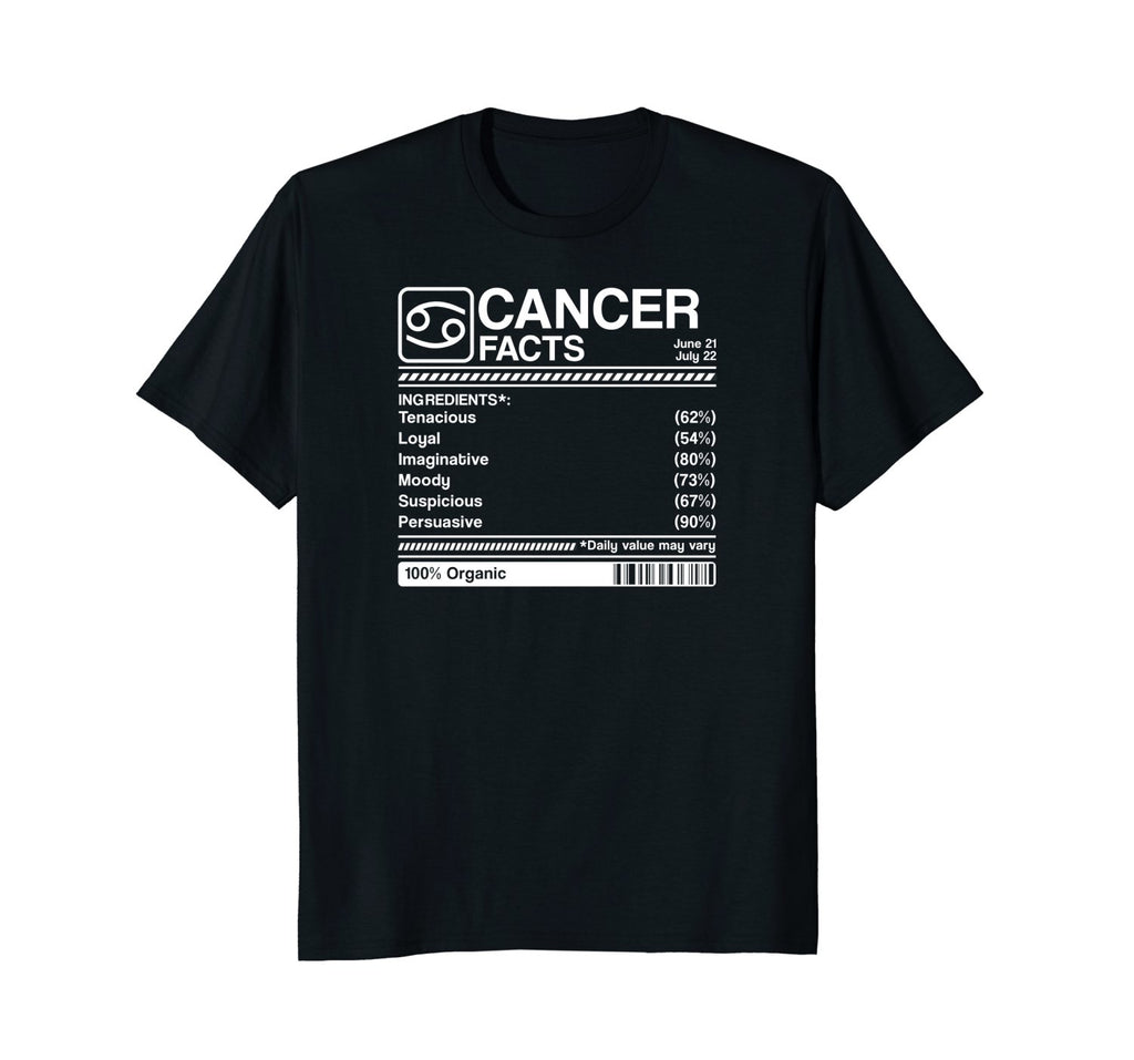 cancer facts born in June &amp; July birthday zodiac t-shirt