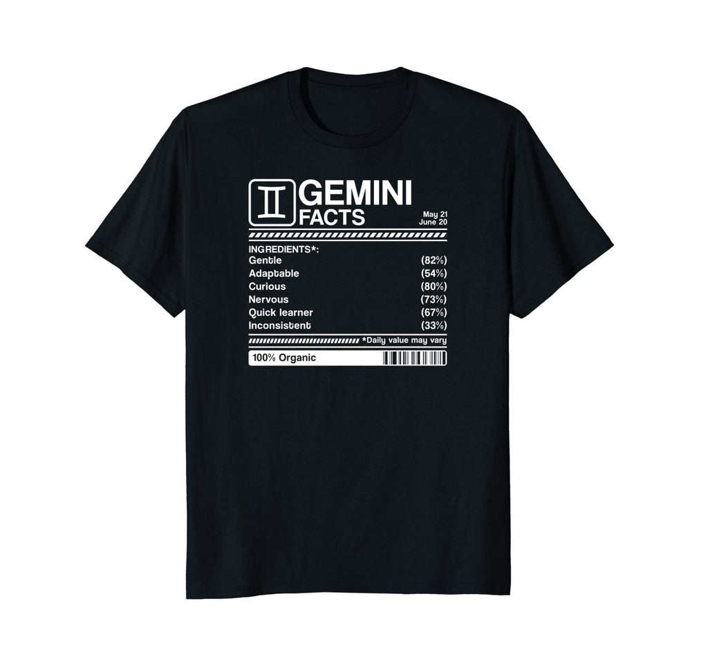 gemini facts born in May &amp; June birthday zodiac t-shirt