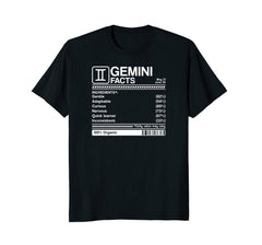 gemini facts born in May &amp; June birthday zodiac t-shirt