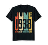 Image of Retro Vintage June 1938 T-Shirt 80 Years Old Birthday Gift