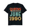 Image of Queens Born In JUNE 1990 28th Awesome Birthday Gift Shirt