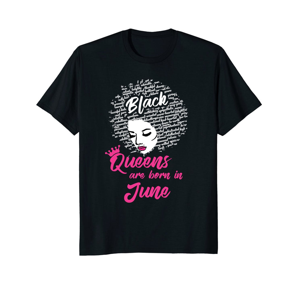 Black Queens Are Born In June Birthday T-Shirt for Women
