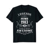 Image of Legends Were Born In June 1983-35th Birthday Gift Shirt