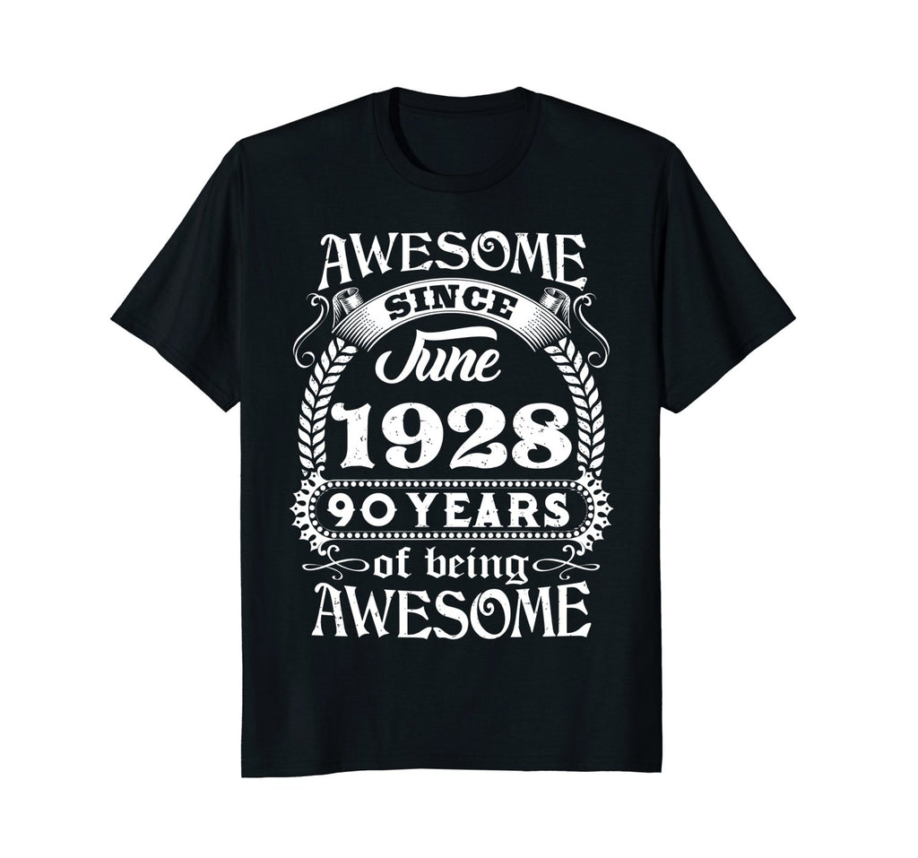 Awesome Since June 1928 T-Shirt 90th Birthday Gift
