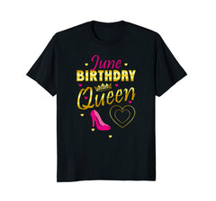 Woman Born In June Birthday Gift T-Shirts Pink Shoe Funny