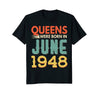 Image of Queens Born In JUNE 1948 70th Awesome Birthday Gift Shirt