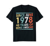 Image of Awesome Since June 1978 T Shirt Vintage 40th Birthday Gift