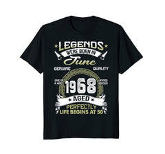 Legends Born In June 1968 50th Awesome Birthday Gift Shirt