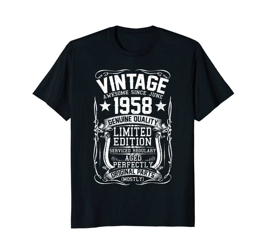 Awesome Vintage Since June 1958 T-Shirt 60th Birthday Gift