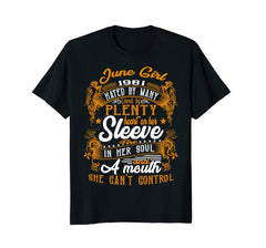 Funny 37th Birthday Gift Awesome June Girl 1981 Shirt Women