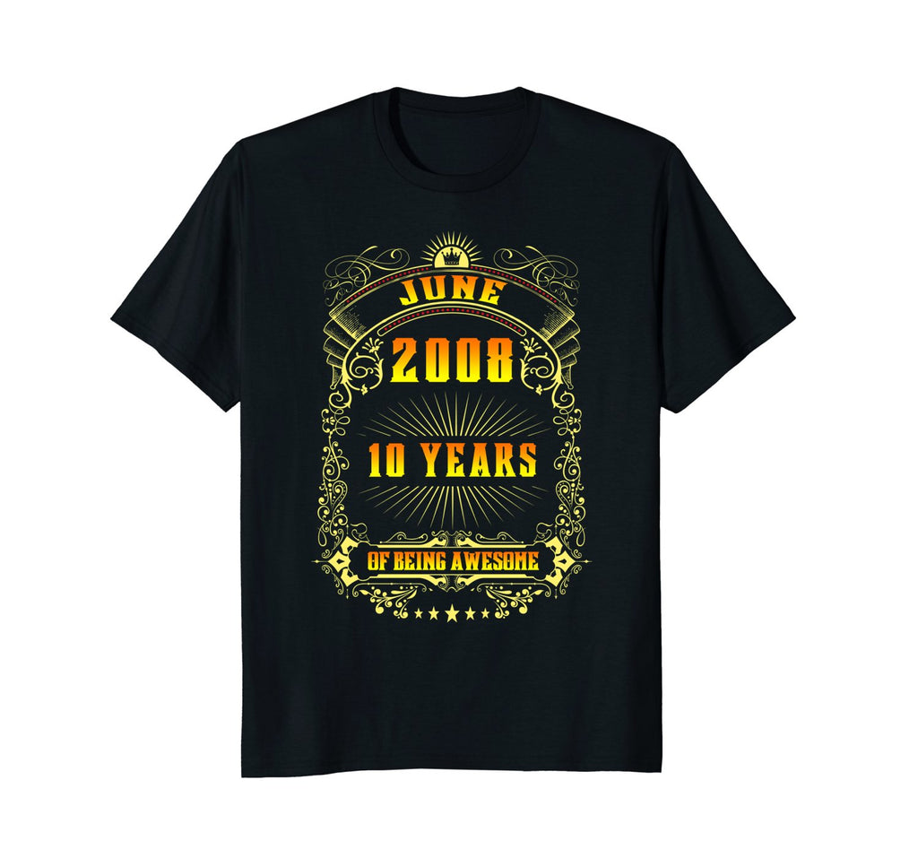 10th Birthday T-Shirt June 2008 10 Years Old Gift Shirt
