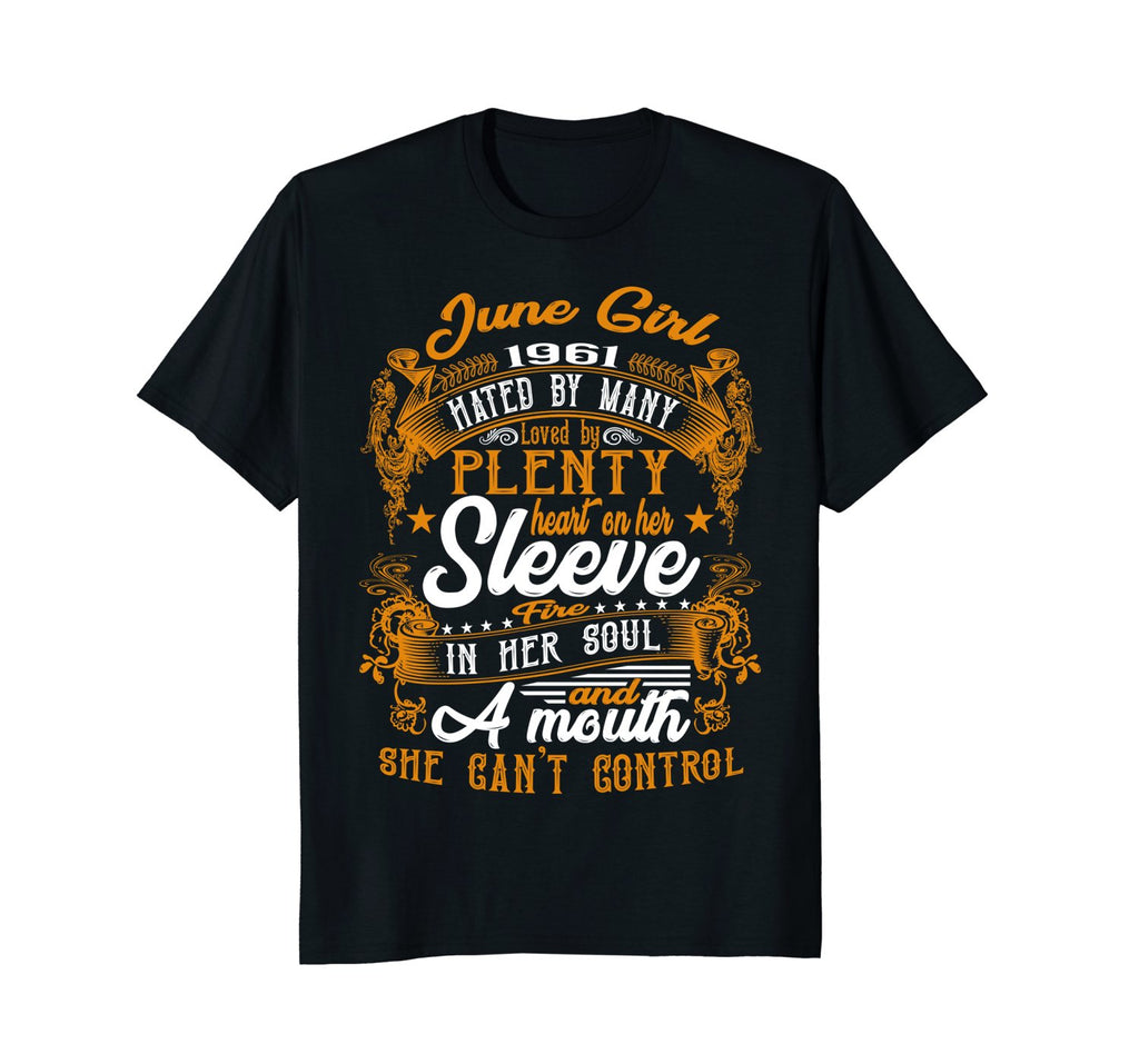Funny 57th Birthday Gift Awesome June Girl 1961 Shirt Women
