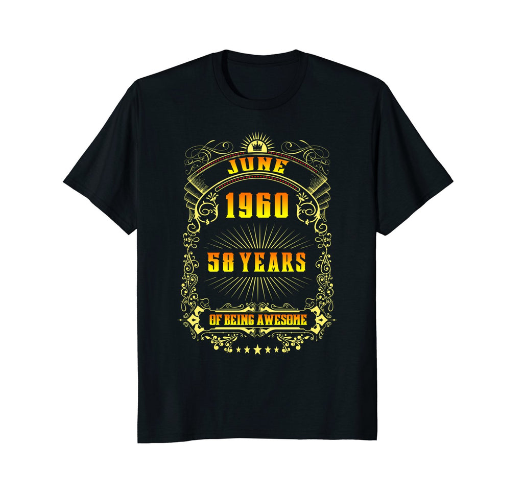 58th Birthday T-Shirt June 1960 58 Years Old Gift Shirt