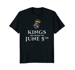 Kings Are Born On June 5th T-shirt Gift for Birthday