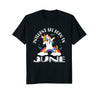 Image of Unicorns Are Born In June Birthday Girls Dabbing Tshirt