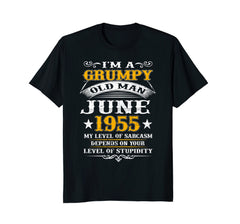 Mens Grumpy Old Man June 1955 - 63rd Birthday Gift T-Shirt