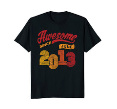 Awesome Since June 2013 Shirt Vintage 5th Birthday Tee