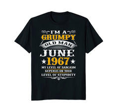 Mens Grumpy Old Man June 1967 - 51st Birthday Gift T-Shirt
