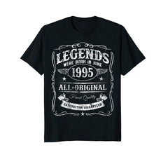 Legends Are Born In June 1995 Vintage T-Shirt 23rd Birthday
