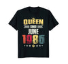Image of Queen Since June 1986 Vintage 32nd Birthday Gift Shirt