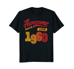 Awesome Since June 1960 Shirt Vintage 58th Birthday Tee