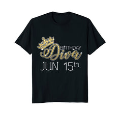 Birthday Diva on June 15th T-shirt Gemini Pride