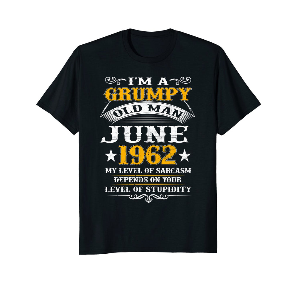Mens Grumpy Old Man June 1962 - 56th Birthday Gift T-Shirt