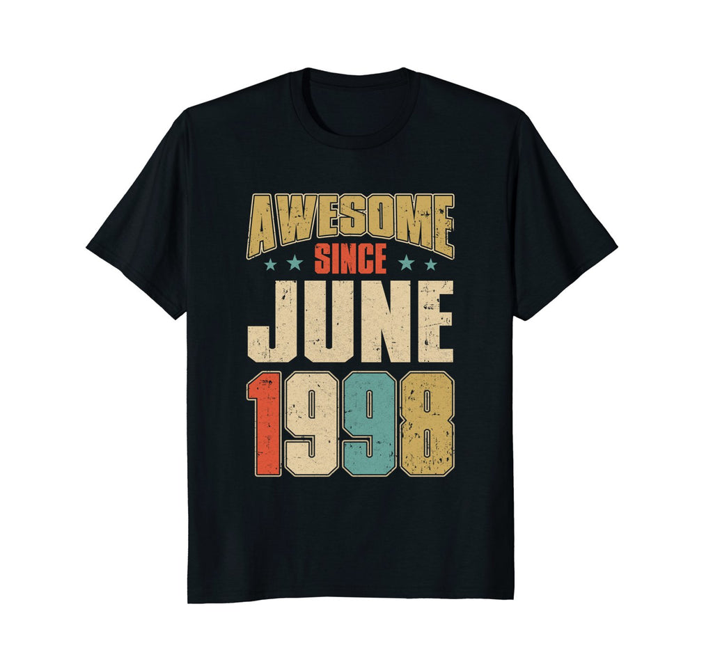 Vintage Retro Awesome Since June 1998 20Th Birthday T-Shirt