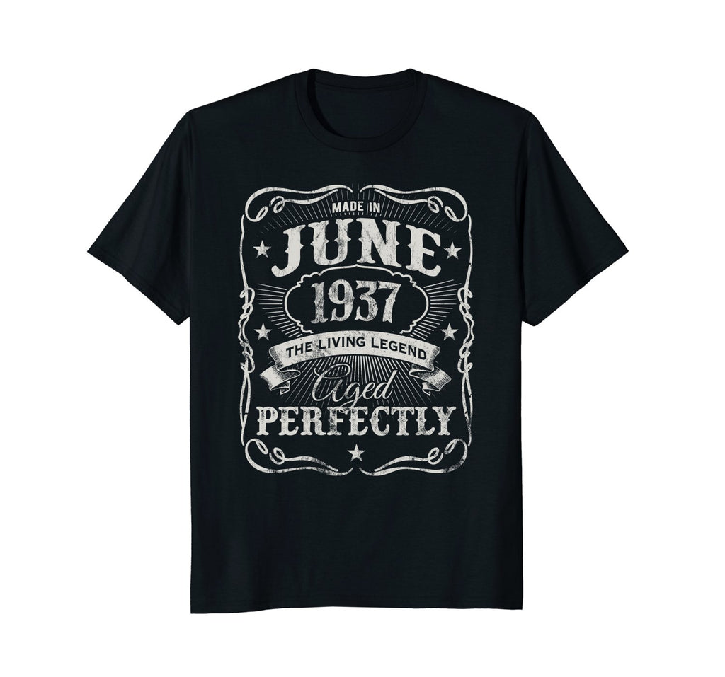 Vintage Made In June 1937 Shirt 81st Birthday Living Legend