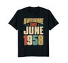 Image of Vintage Retro Awesome Since June 1958 60Th Birthday T-Shirt