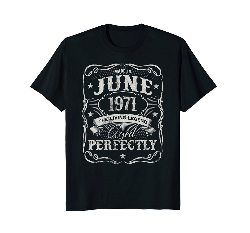 Vintage Made In June 1971 Shirt 47th Birthday Living Legend