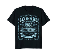 Legends Are Born In June 1988 Vintage T-Shirt 30th Birthday