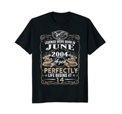 Legends Born In JUNE 2004 14th Awesome Birthday Gift Shirt