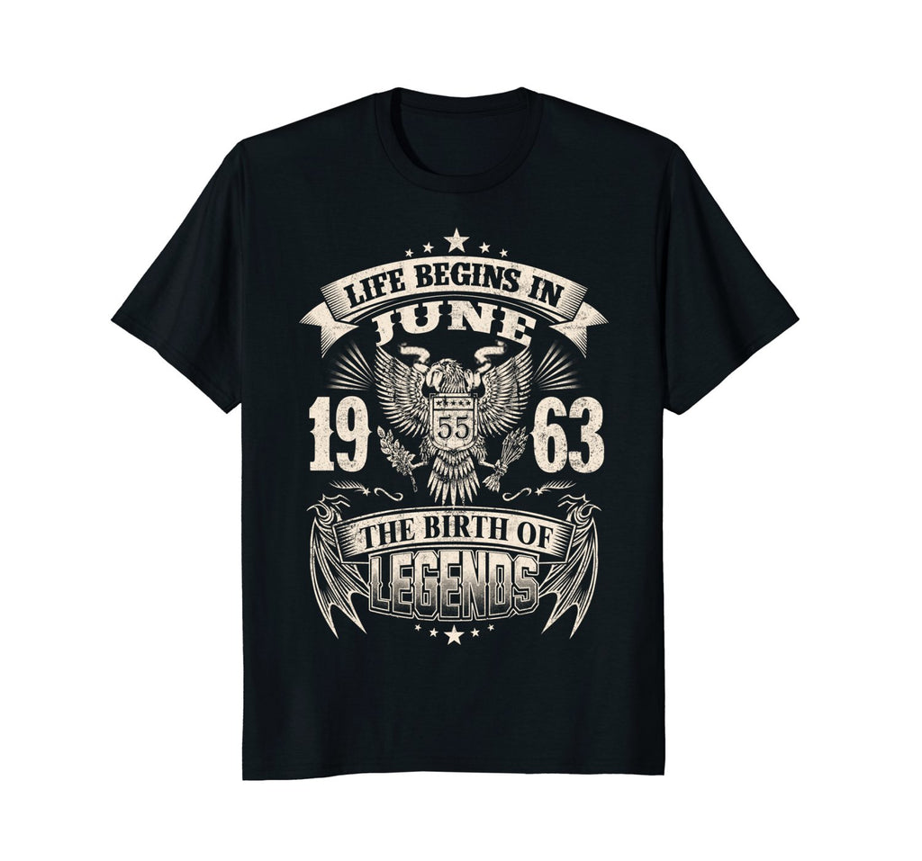 Life Begins In June 1963-The Birth Of Legends Birthday Tee