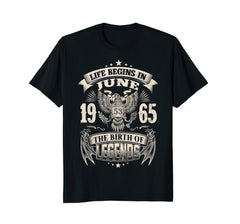 Life Begins In June 1965-The Birth Of Legends Birthday Tee